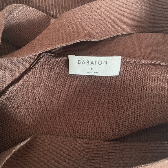 Brown criss cross babaton sculpt knit top - Picture 5 of 5